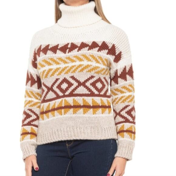 NWT Anthro/Elsamanda Alpaca Blend Southwestern Turtleneck Sweater, M - Picture 2 of 9